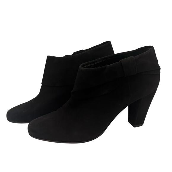 Kate Spade Black Leather Suede Bow Cuff Booties Size 9 - Picture 4 of 7